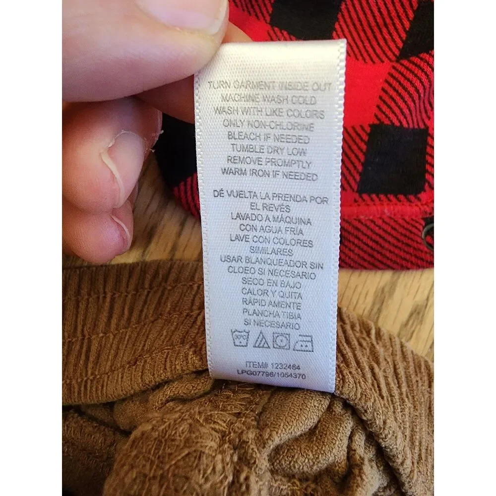 18M Lot of 4 Player 3 Has Entered The Game, Red Buffalo Plaid, Body Suits, Pants